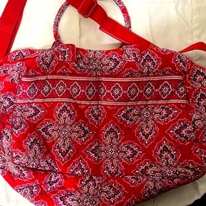 Used Vera Bradley Retired Frankly Scarlet Weekender Bag